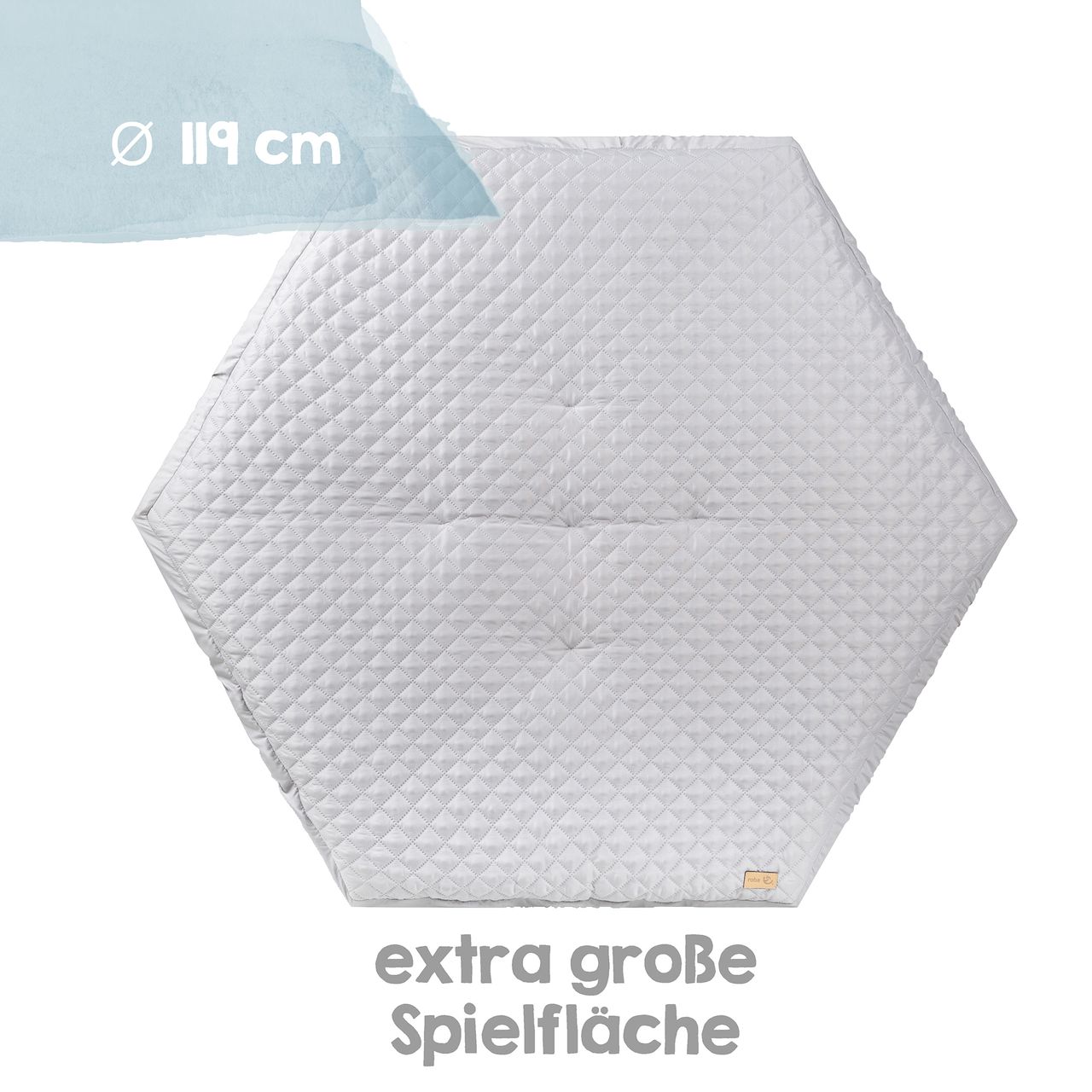 Roba Laufgitter 'roba Style', 6-eckig, Spielgitter inkl. grauer Schutzeinlage & Rollen, Holz, weiß
