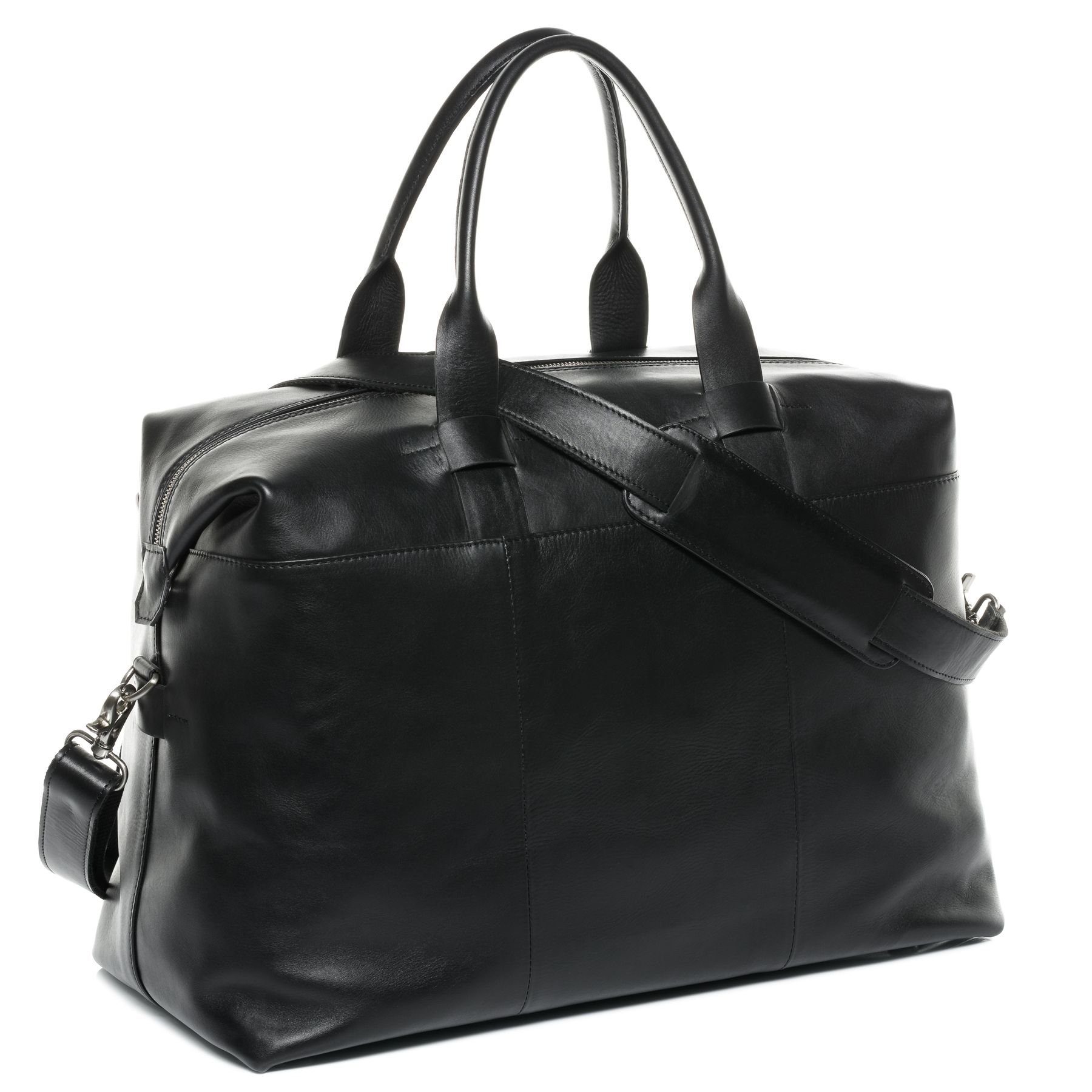 FEYNSINN Reisetasche Leder Weekender Unisex TROY, Echtleder Reisegepäck für Damen & Herren, Sporttasche XL schwarz