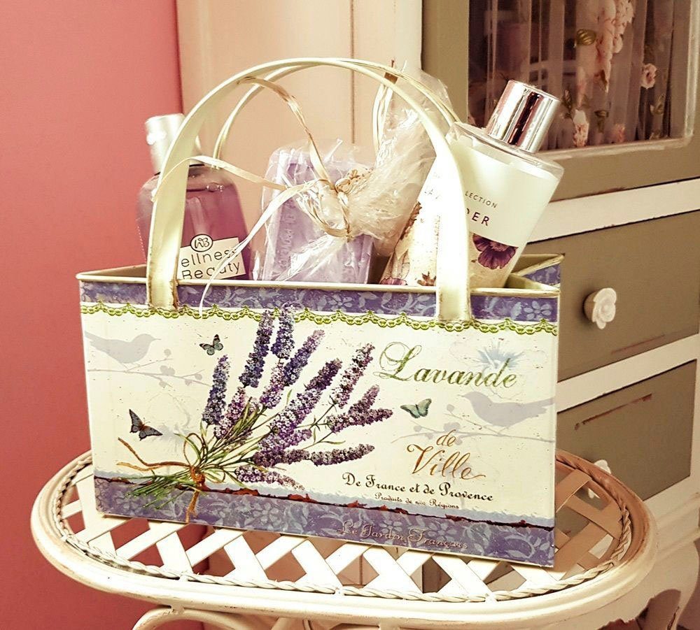 Ambiente Haus Übertopf Lavendel - Tasche aus Metall (1 St)