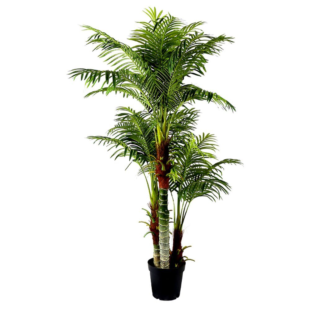 Kunstpalme Palme KP103 mit 3 Stämmen Palme 180cm Hoch, Arnusa, Höhe 180 cm, künstliche Pflanze groß fertig im Topf