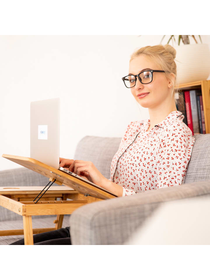 relaxdays Laptoptisch in Natur 17 Zoll - (B)69x (H)30 x (T)35 cm günstig kaufen onesize