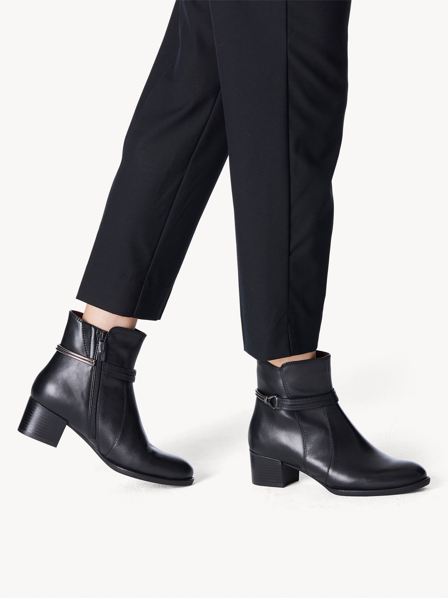 Bottine en cuir - noir