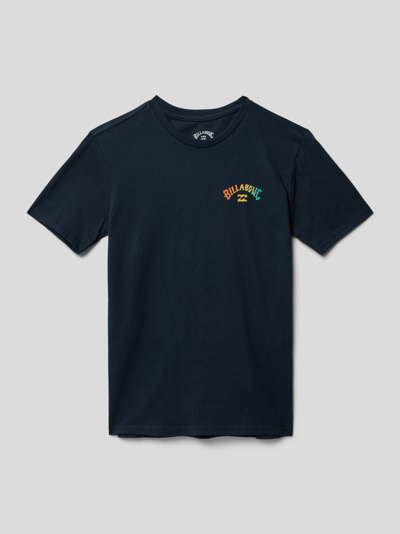 T-Shirt mit Label-Print Modell 'ARCH' in marineblau