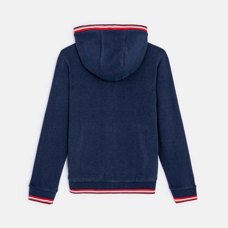 Sweat-shirt à capuche open mind bleu garçon