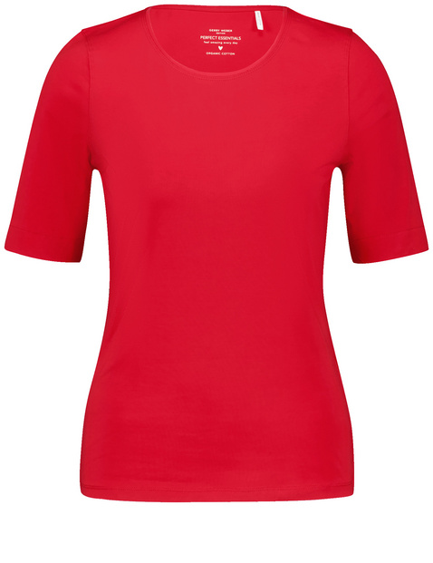 Nachhaltiges T-Shirt mit satiniertem Ausschnitt