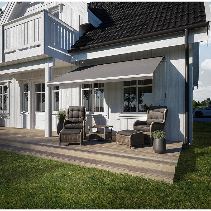Home Markise 3x2,5 m Gråstripet