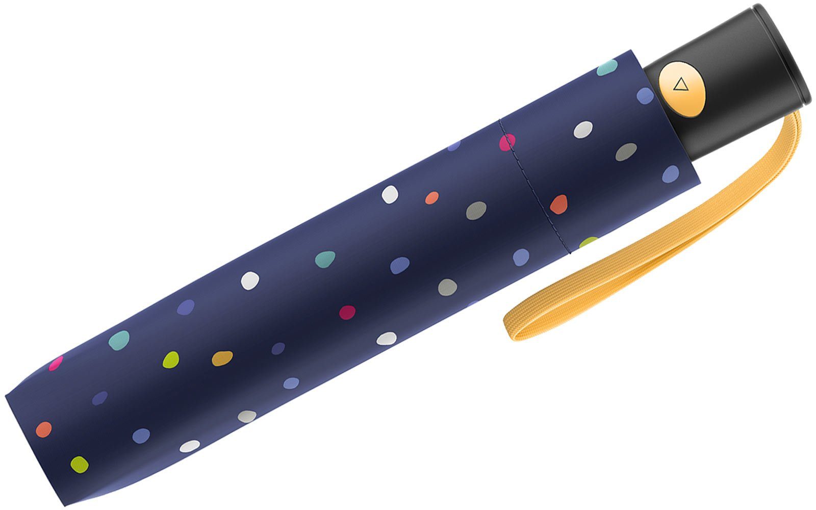 United Colors of Benetton Taschenregenschirm Mini mit Auf-Automatik - Dots blue, ein bunter Konfettiregen