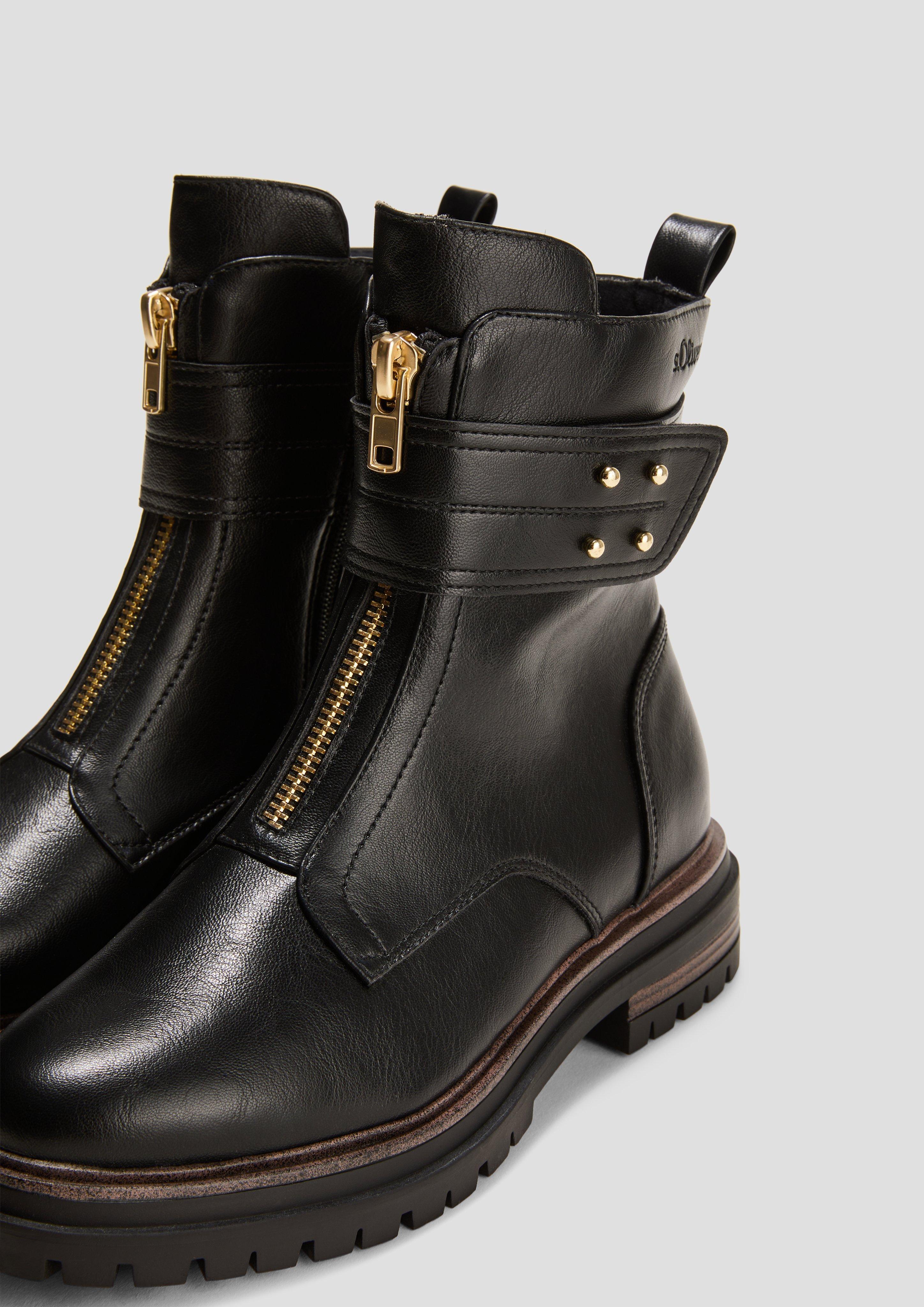Reißverschluss-Stiefel mit runden Nieten  6008324-001