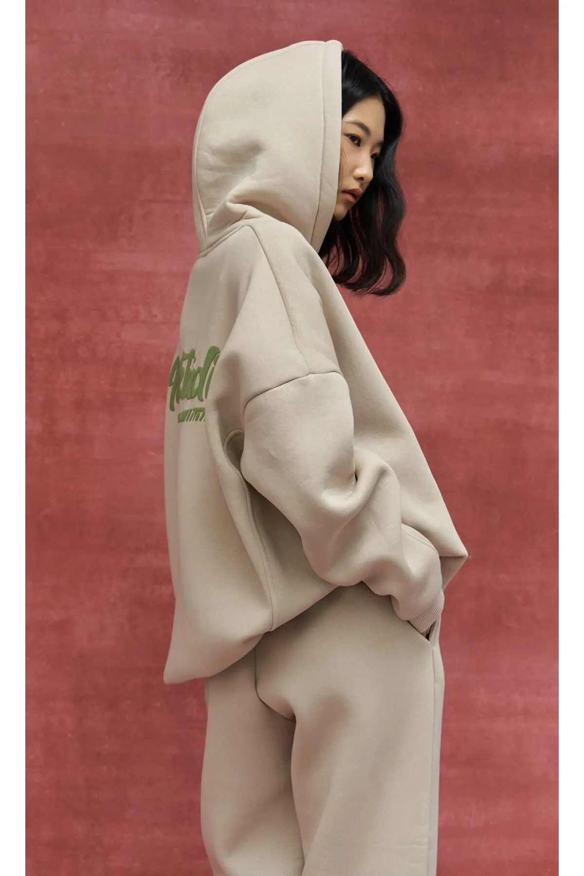 MAİ COLLECTİON  Morgan Bone Oversize-Trainingsanzug-Set