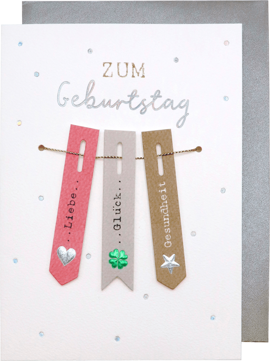 Grußkarte Geburtstag Silberedition \Zum Geburtstag\