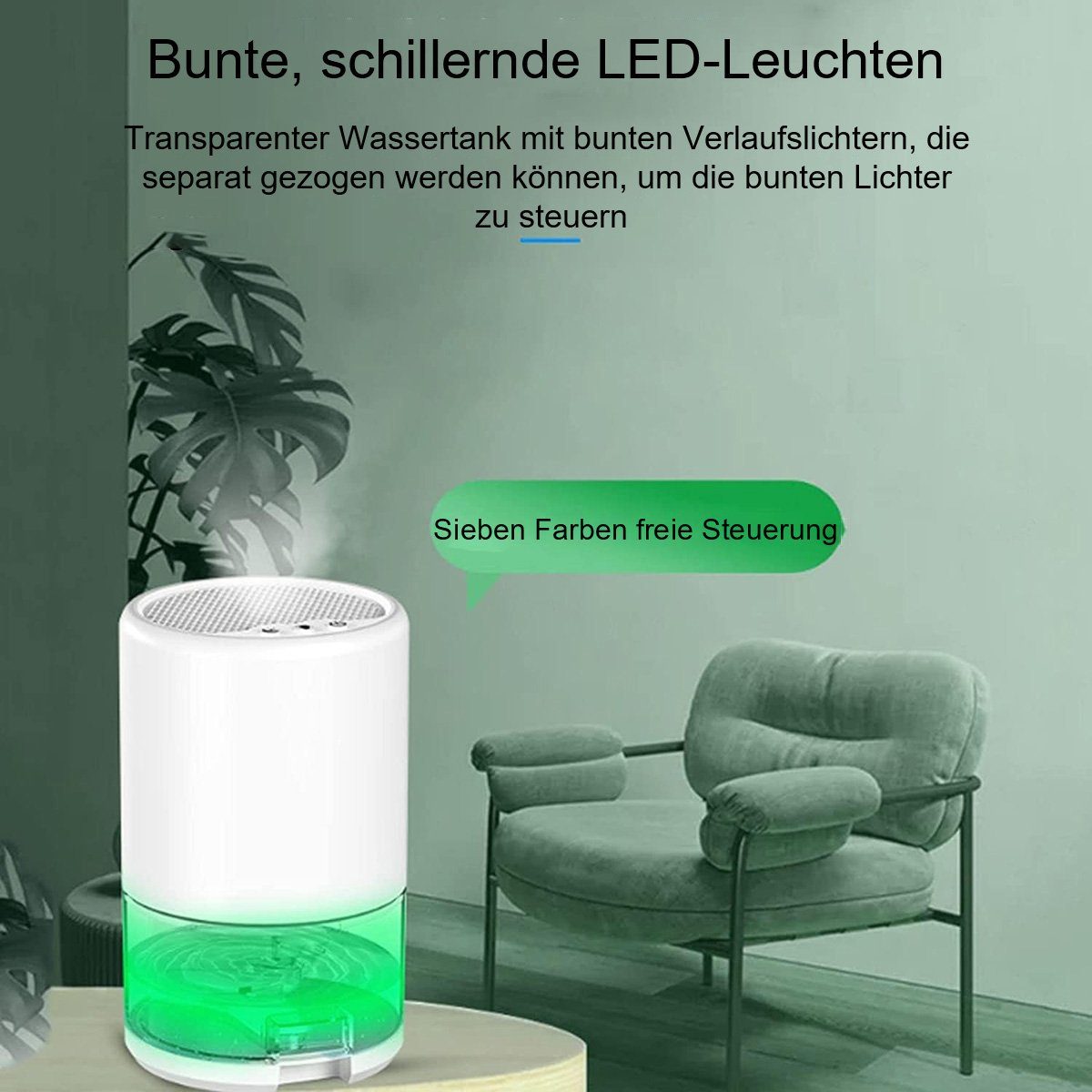 Yoyaxi Luftentfeuchter Leiser tragbarer Luftentfeuchter für Zuhause, Effektiver Feuchtigkeitsabbau und Luftreinigung