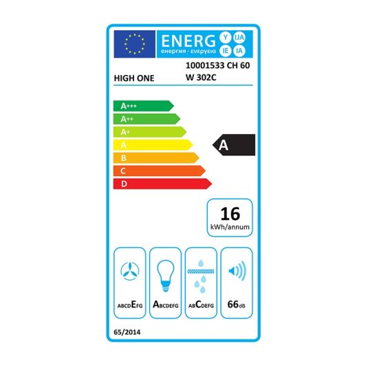 Hotte aspirante classique HIGH ONE CH 60 W302C V2