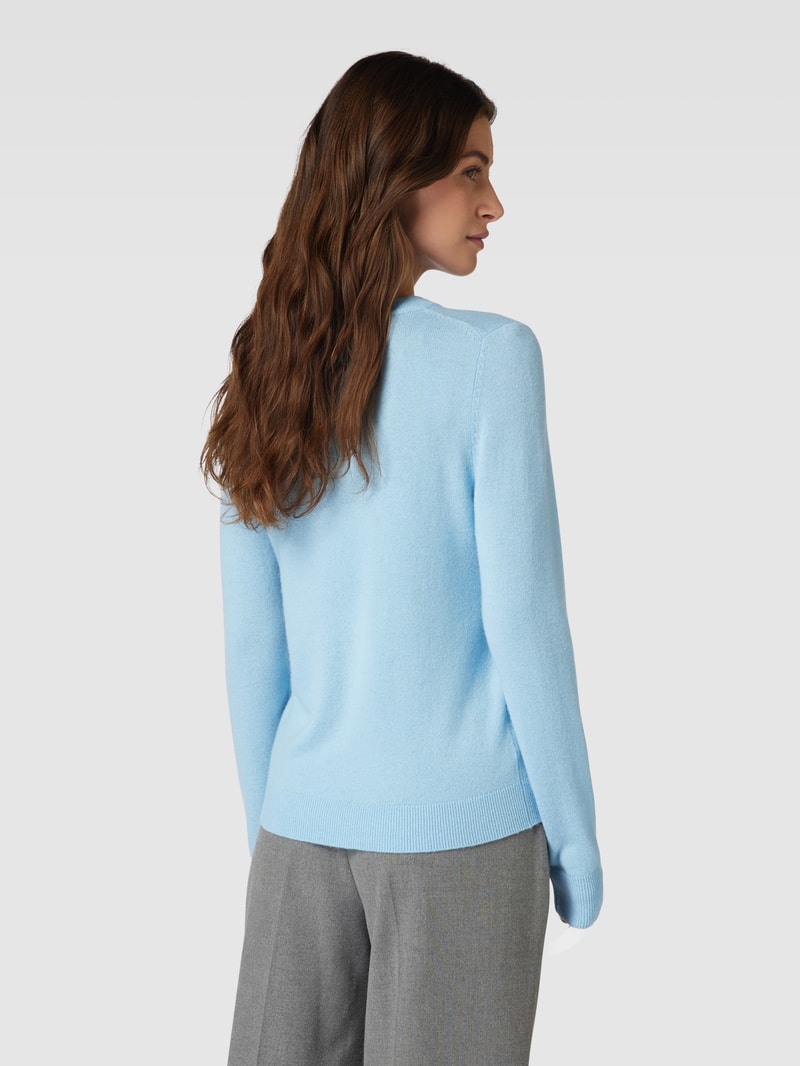 Strickpullover mit Rundhalsausschnitt in hellblau meliert