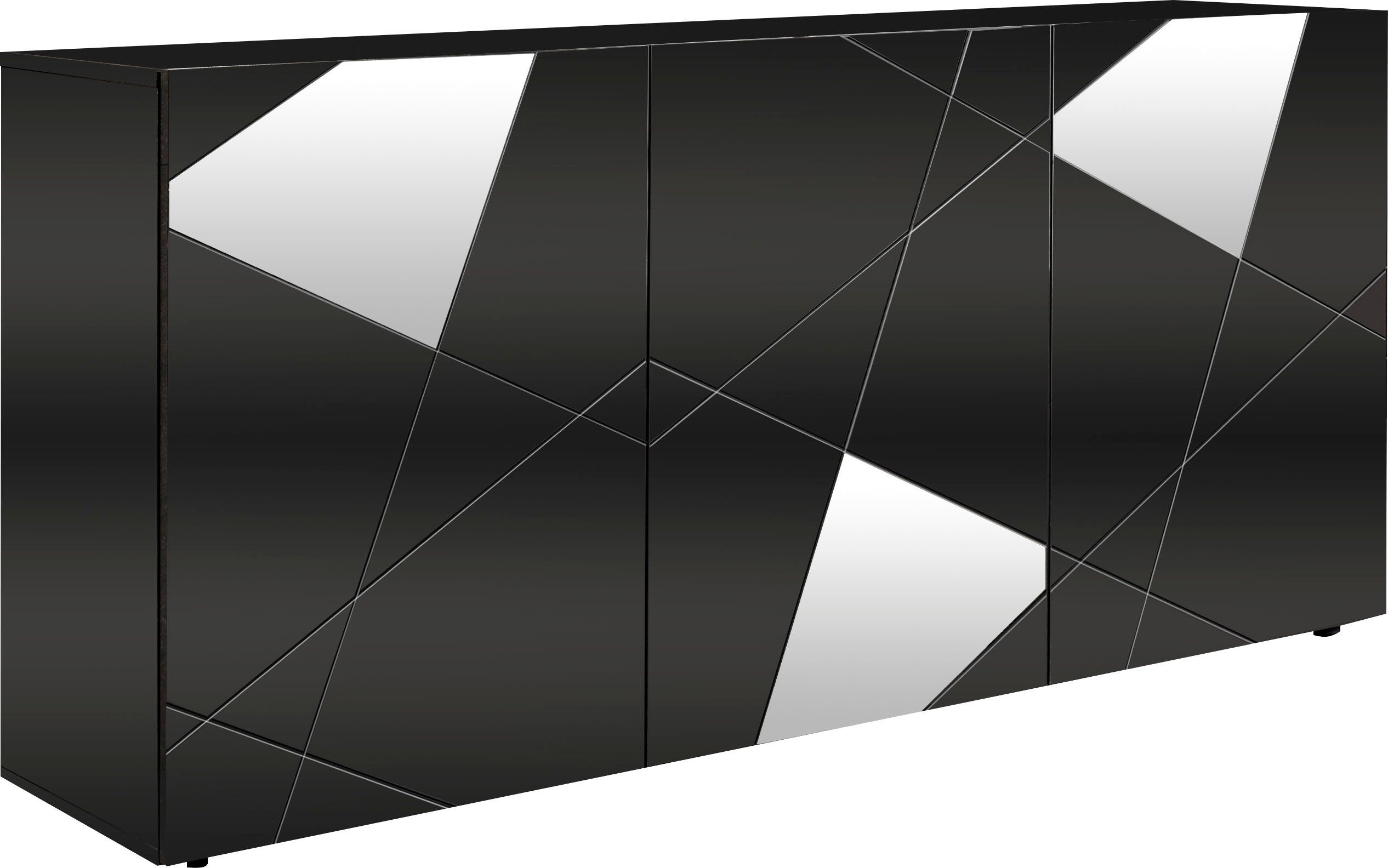 LC Sideboard Vittoria, Breite 181 cm, Front mit Siebdruck und Spiegel