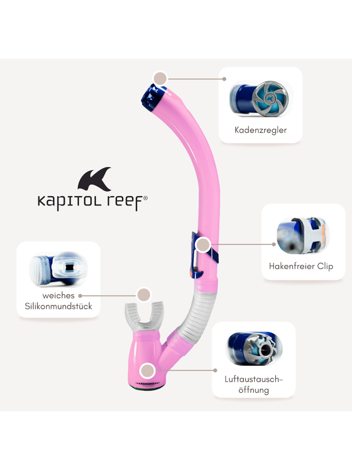 Kapitol Reef Schnorchel Ventilschnorchel Tauchen Kapitol Reef Profiqualität pink günstig kaufen onesize