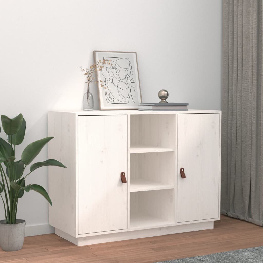 vidaXL Sideboard Sideboard Weiß 100x40x75 cm Massivholz Kiefer (1 St)