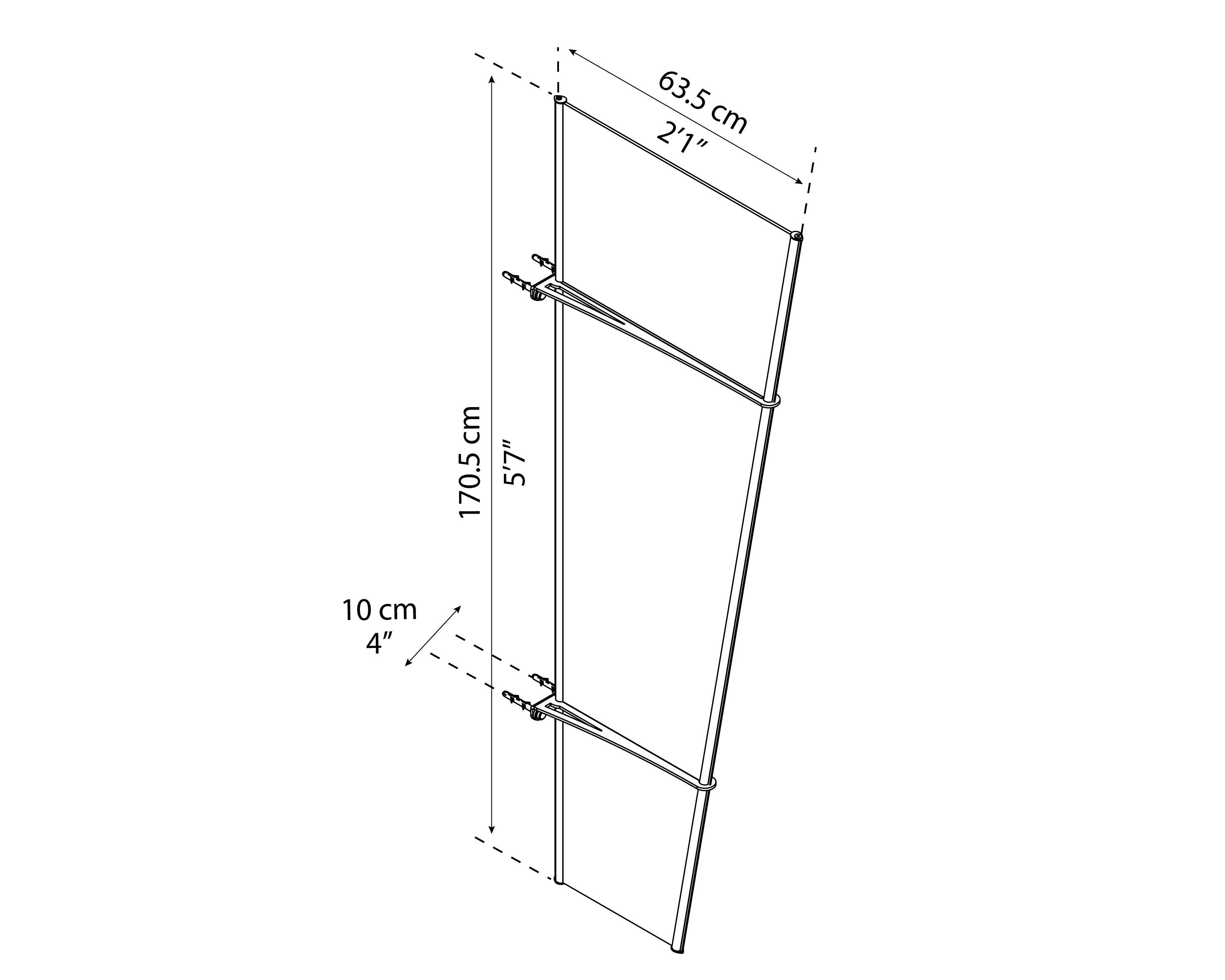 Palram - Canopia Vordach-Seitenteil Pegasus 620, TxH: 34,5-63,5x170,5 cm