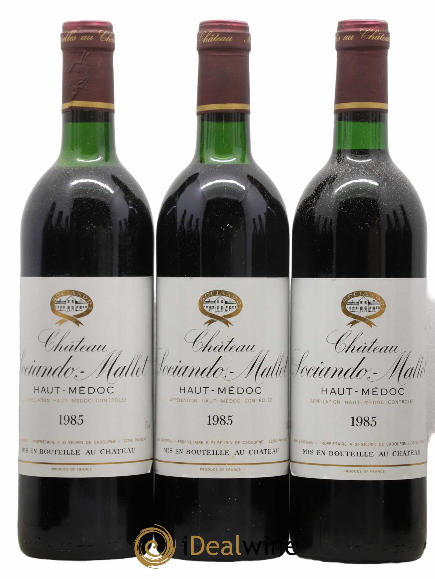 Château Sociando Mallet  1985 - Lot de 12 Bouteilles