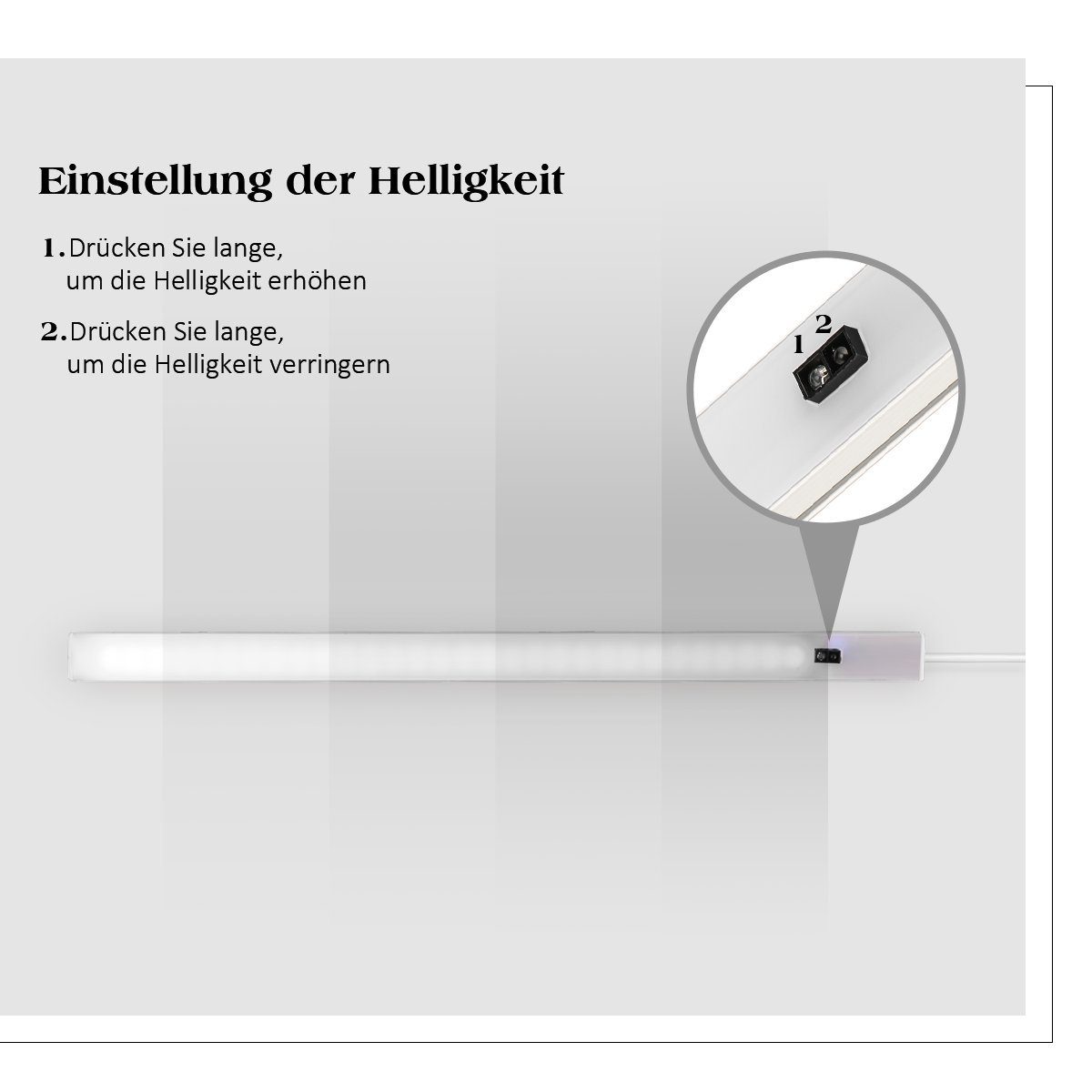 iscooter LED Unterbauleuchte Küchenlampe Schranklicht Nachtlicht mit Hand Bewegungssensor, 230V, LED fest integriert, Warmweiß, Kaltweiß, LED Unterbauleuchte, LED Sensor Licht Schrankleuchten, Für Schrank