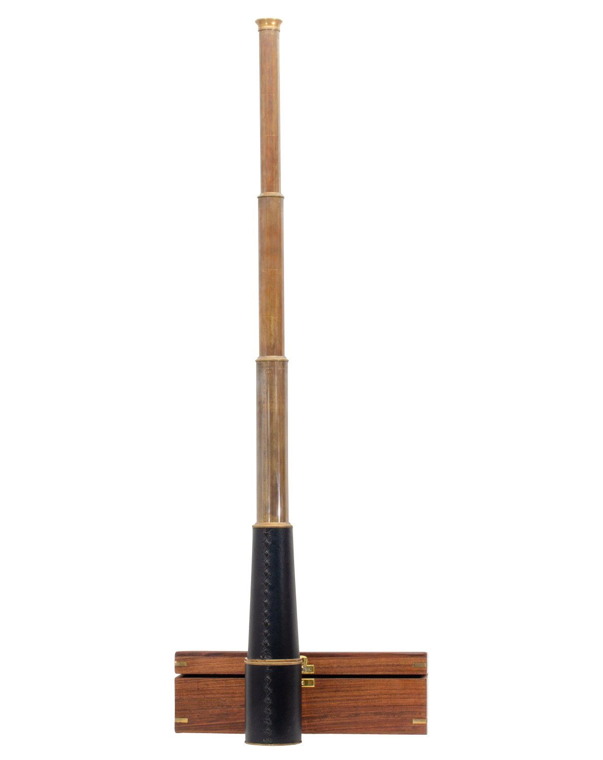 Aubaho Fernrohr mit Holzbox Maritim Teleskop Monokular Fernglas 92cm Antik-St Fernrohr