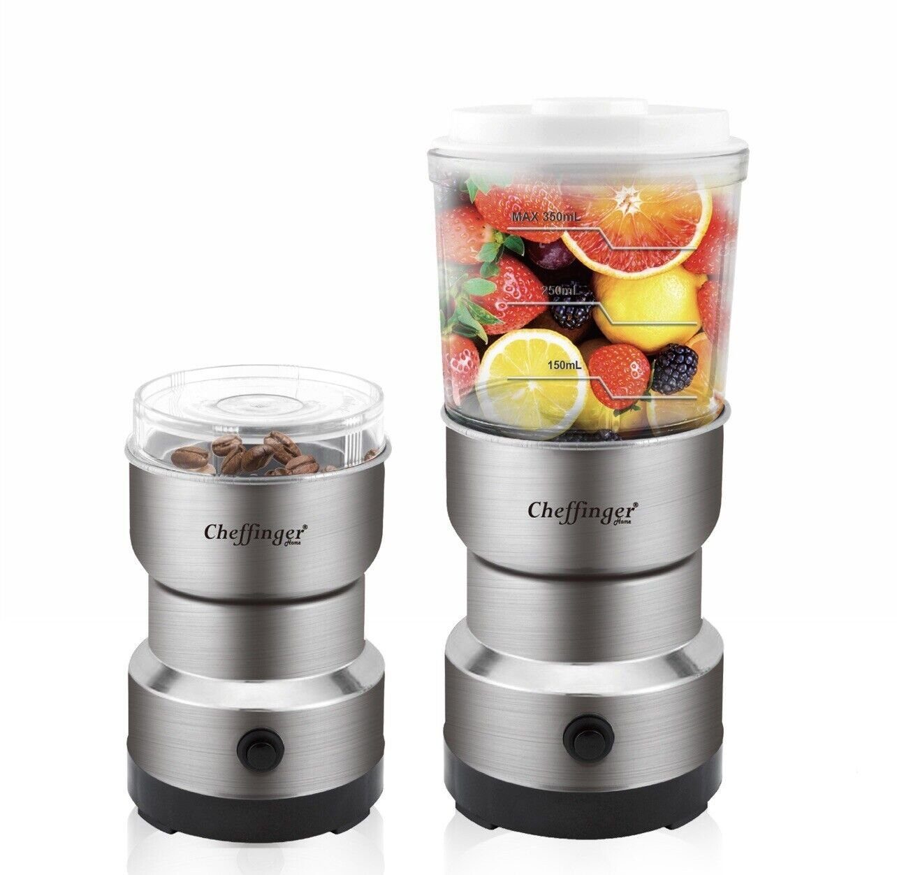 Cheffinger Zerkleinerer, 2 in 1 Mühler und Saft Mixer Universalmixer Smoothie Blender