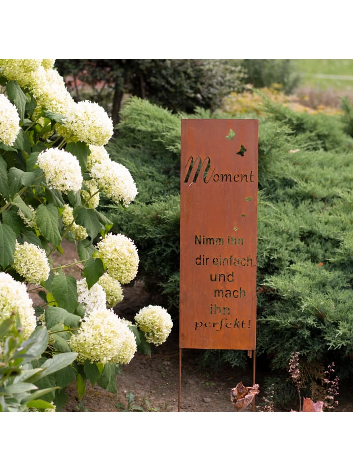 UNUS Gartenschild Rost Moment Spruch in Braun günstig kaufen