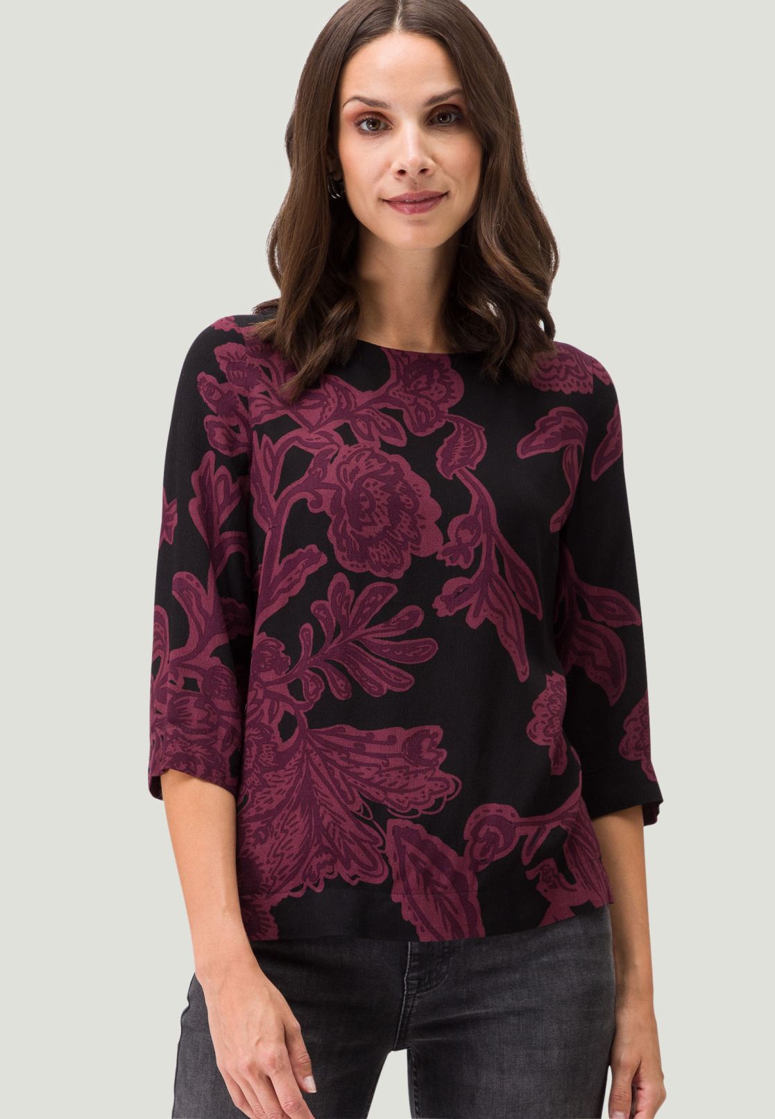 Viskosebluse mit 3/4 Arm