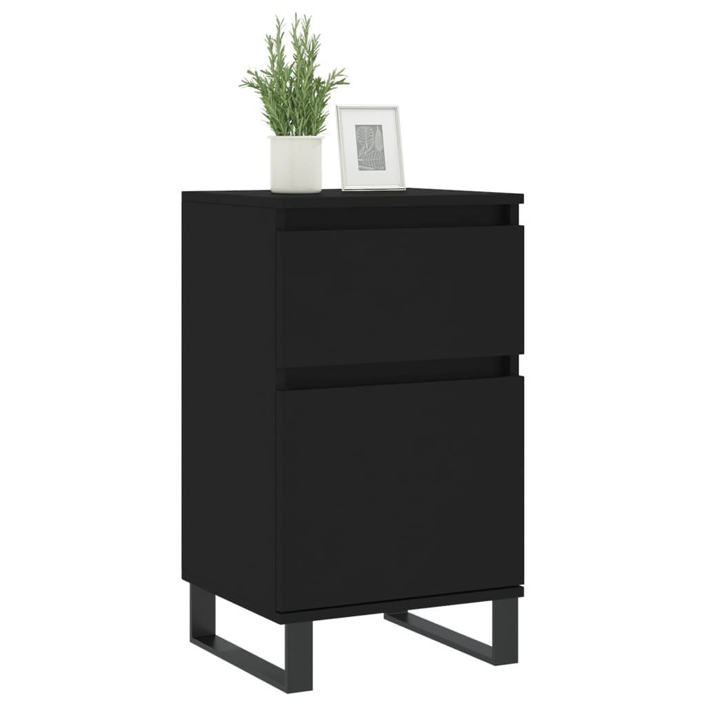 vidaXL Anrichte Sideboards 2 Stk Schwarz 40x35x70 cm Holzwerkstoff