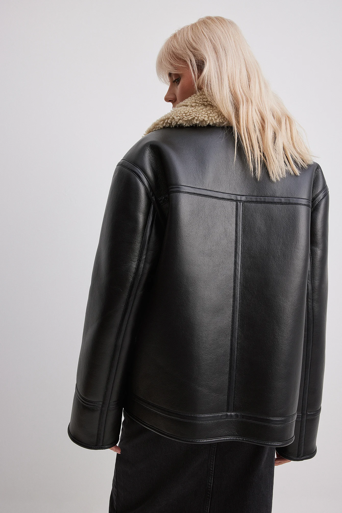 Oversize Bonded Teddy-Detail-Jacke