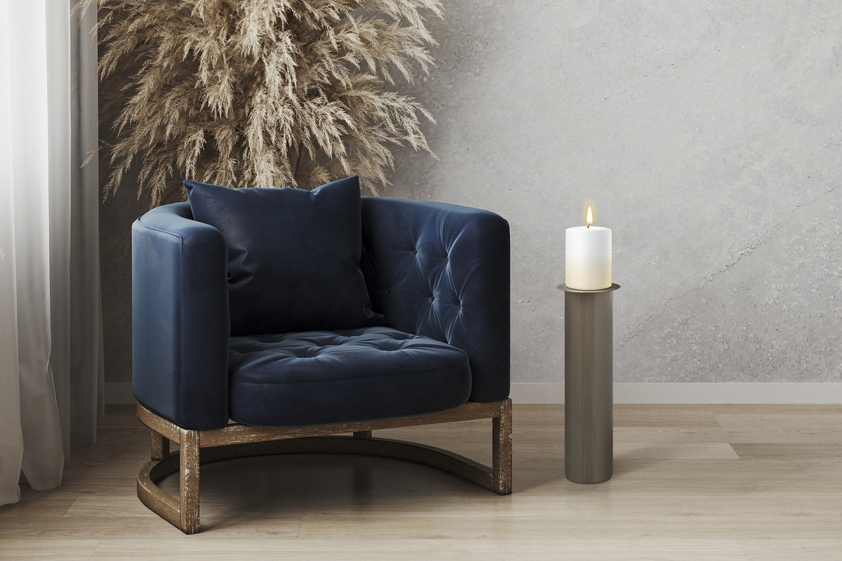 Kayoom Bodenkerzenständer Art Deco 195 Taupe / Gold