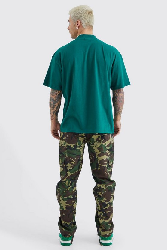 Camouflage Hose mit geradem Bein