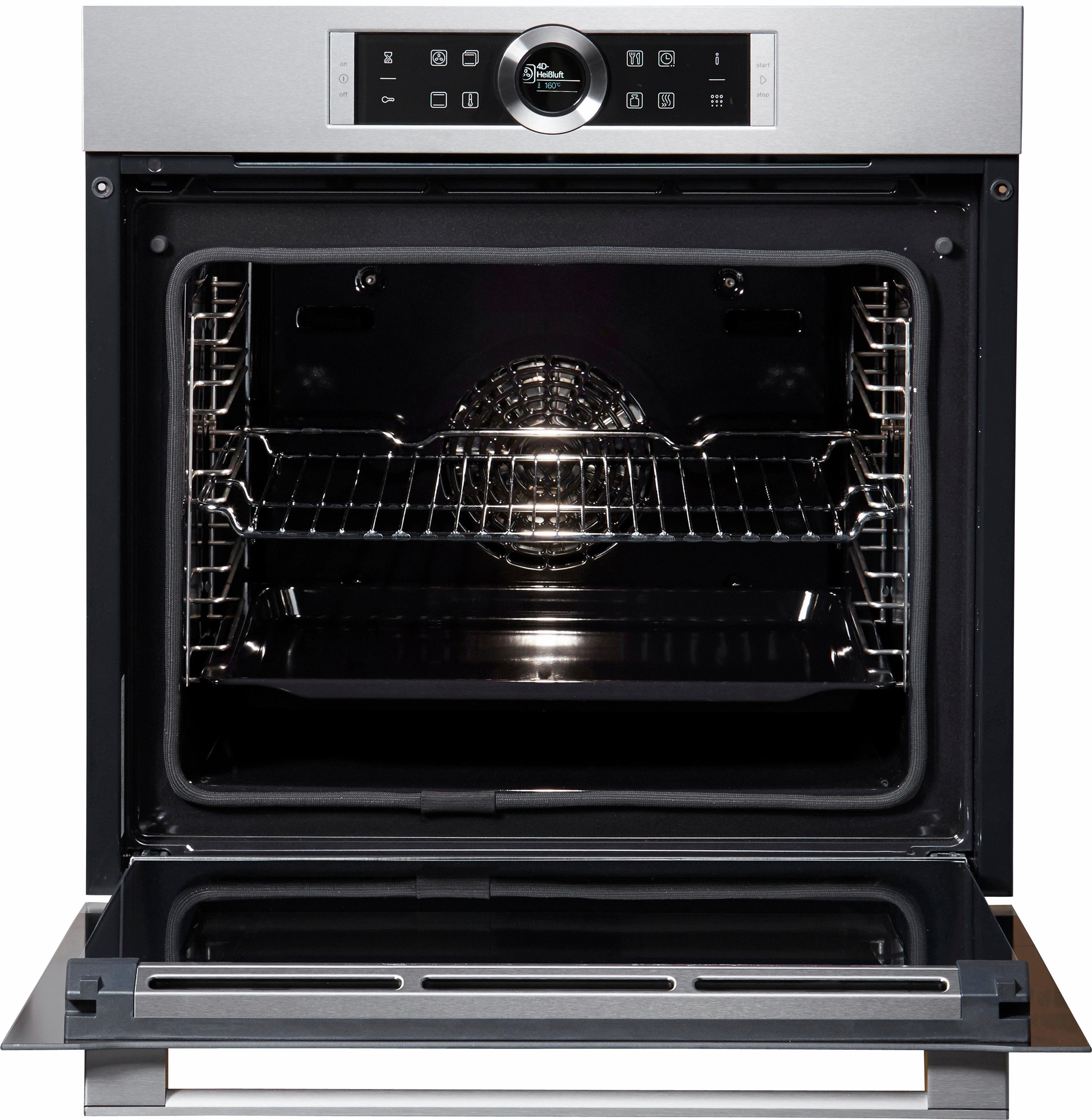 BOSCH Pyrolyse Backofen Serie 8 HBG675BS1, mit Teleskopauszug nachrüstbar, Pyrolyse-Selbstreinigung, mit AutoPilot