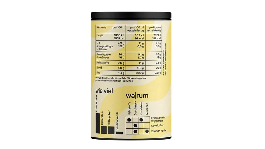 NADURIA Bio Vegan Shake Bourbon Vanille 300 g