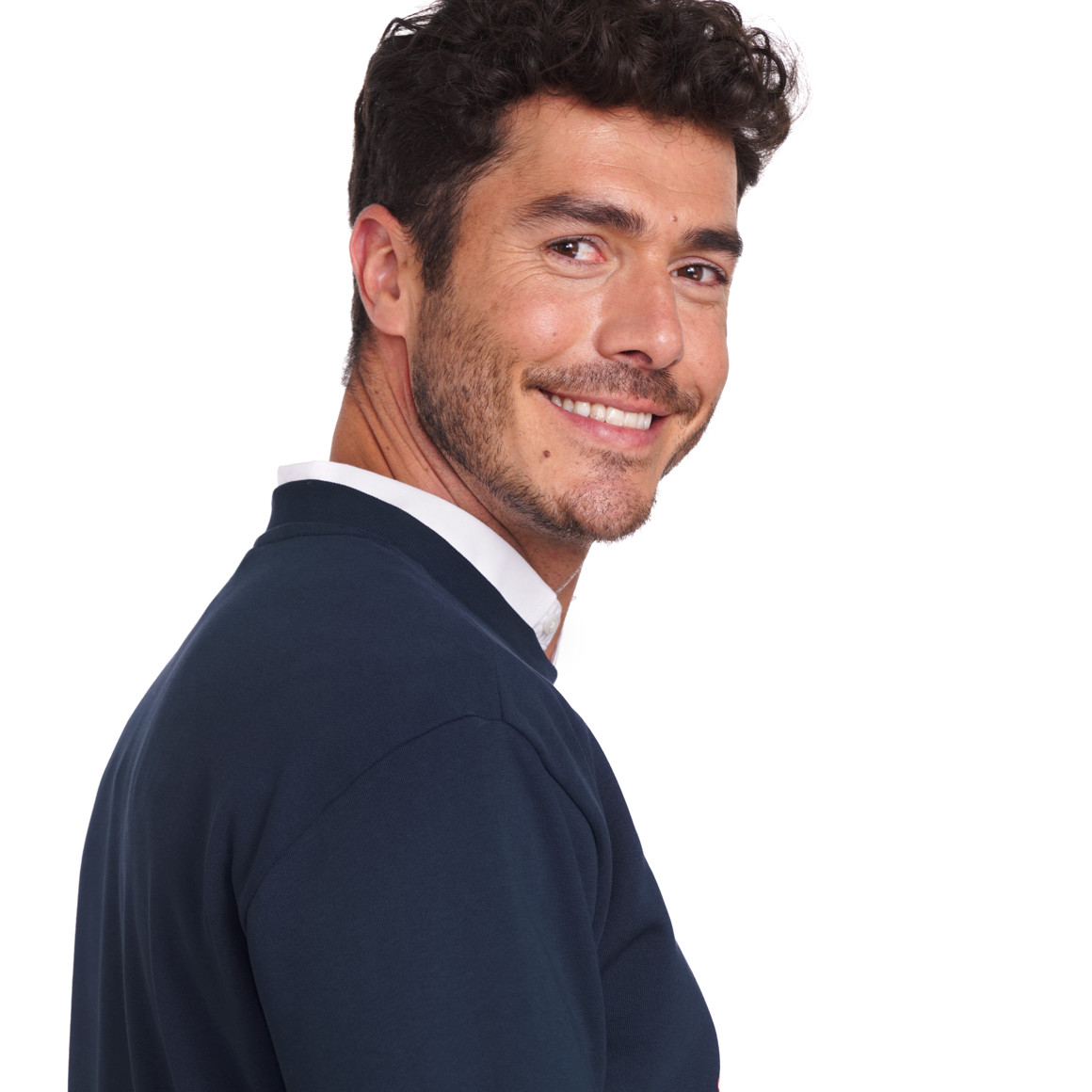 Herren Weihnachtssweatshirt mit Print dunkelblau
