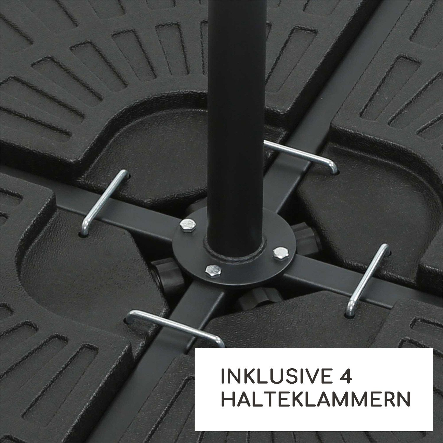 blumfeldt Schirmhalter Limousin Sonnenschirmständer-Gewichte 72 kg Leergewichte 4er-Set