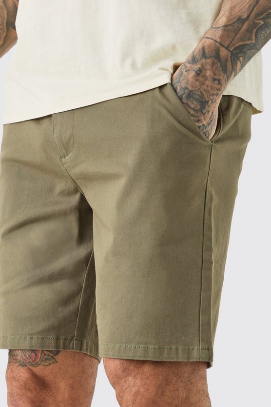 Tall Slim-Fit Chino-Shorts in Wolloptik