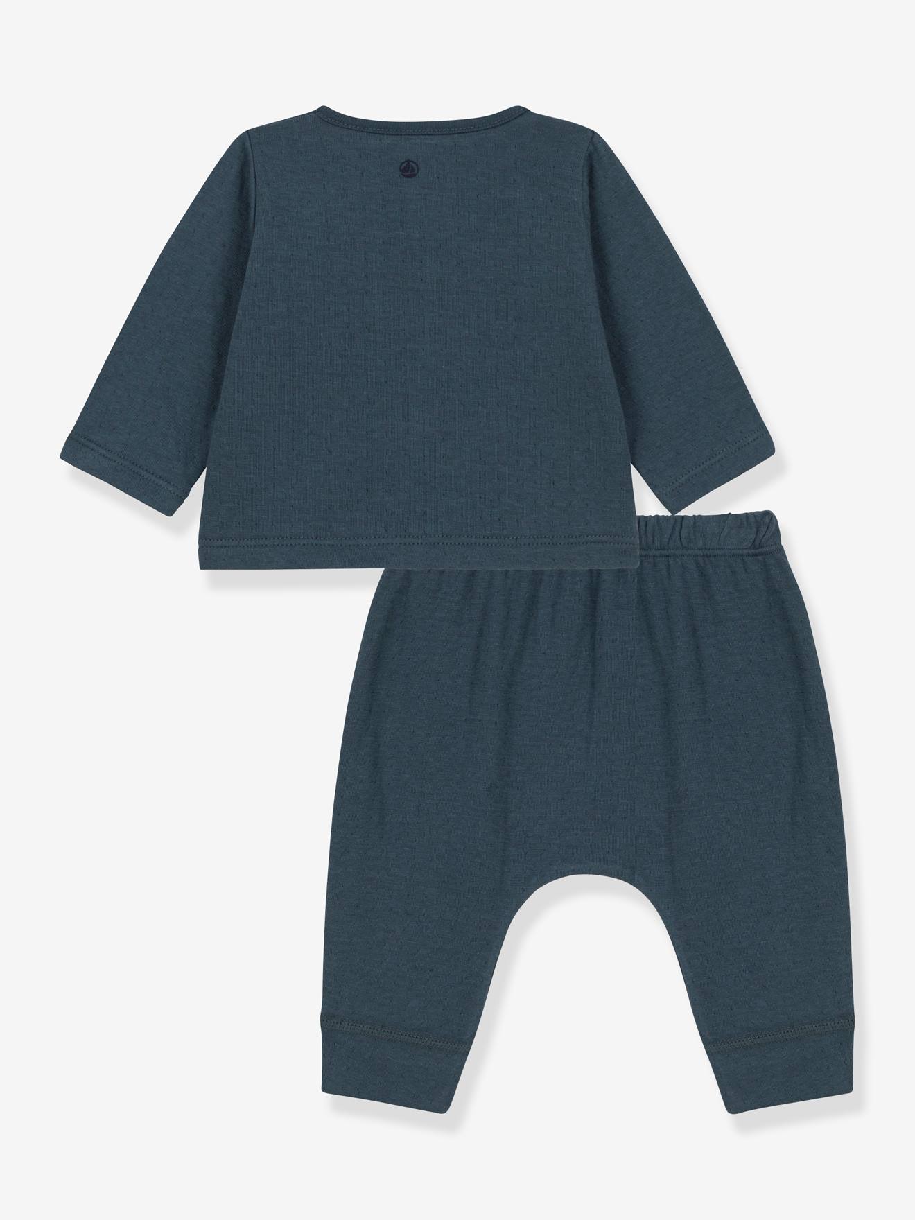 Ensemble 2 pièces en coton bio PETIT BATEAU gris