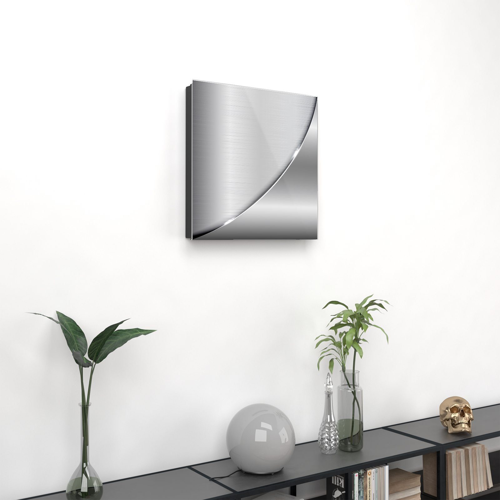Primedeco Schlüsselkasten Magnetpinnwand mit Glasfront Metallische Form (1 St)