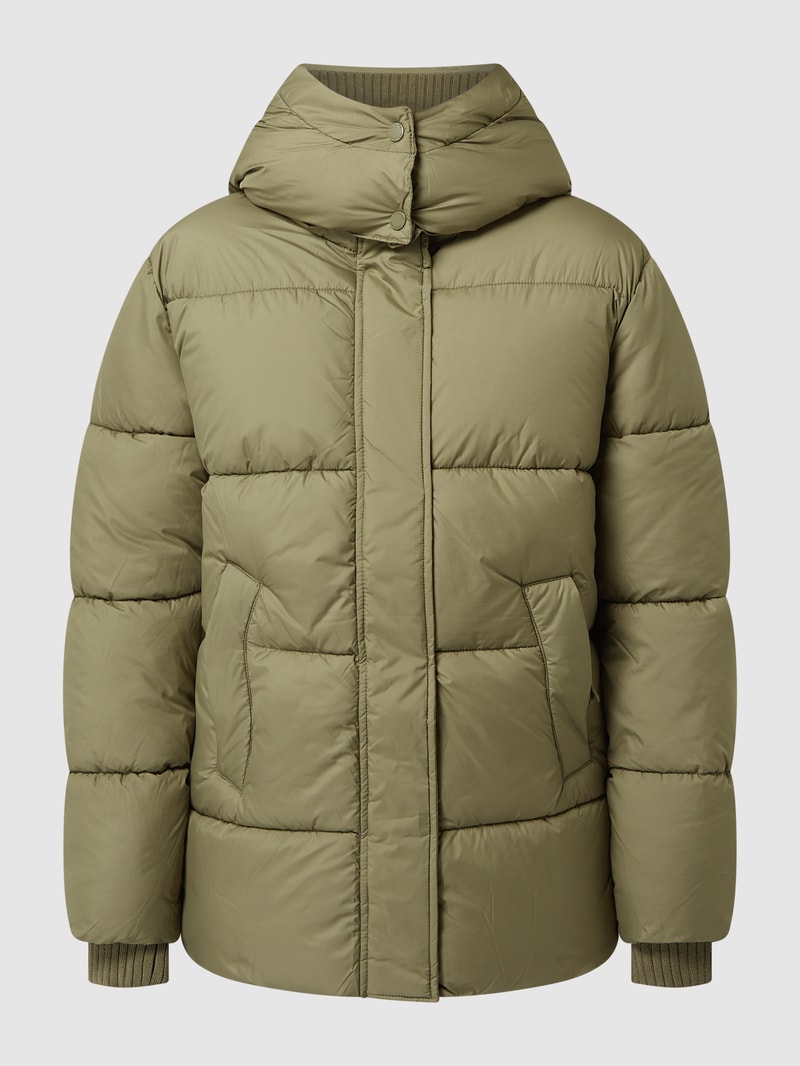 Steppjacke mit abnehmbarer Kapuze in khaki