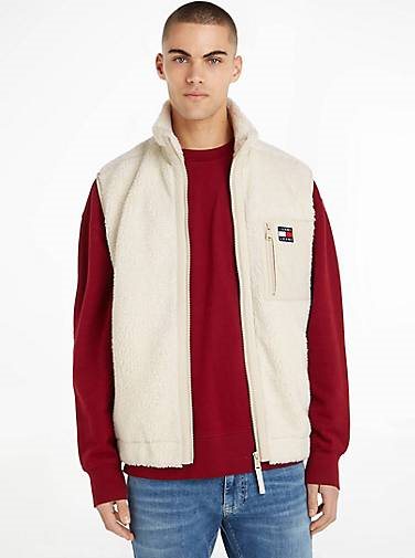 TOMMY-JEANS Herren Weste MEDIA SHERPA