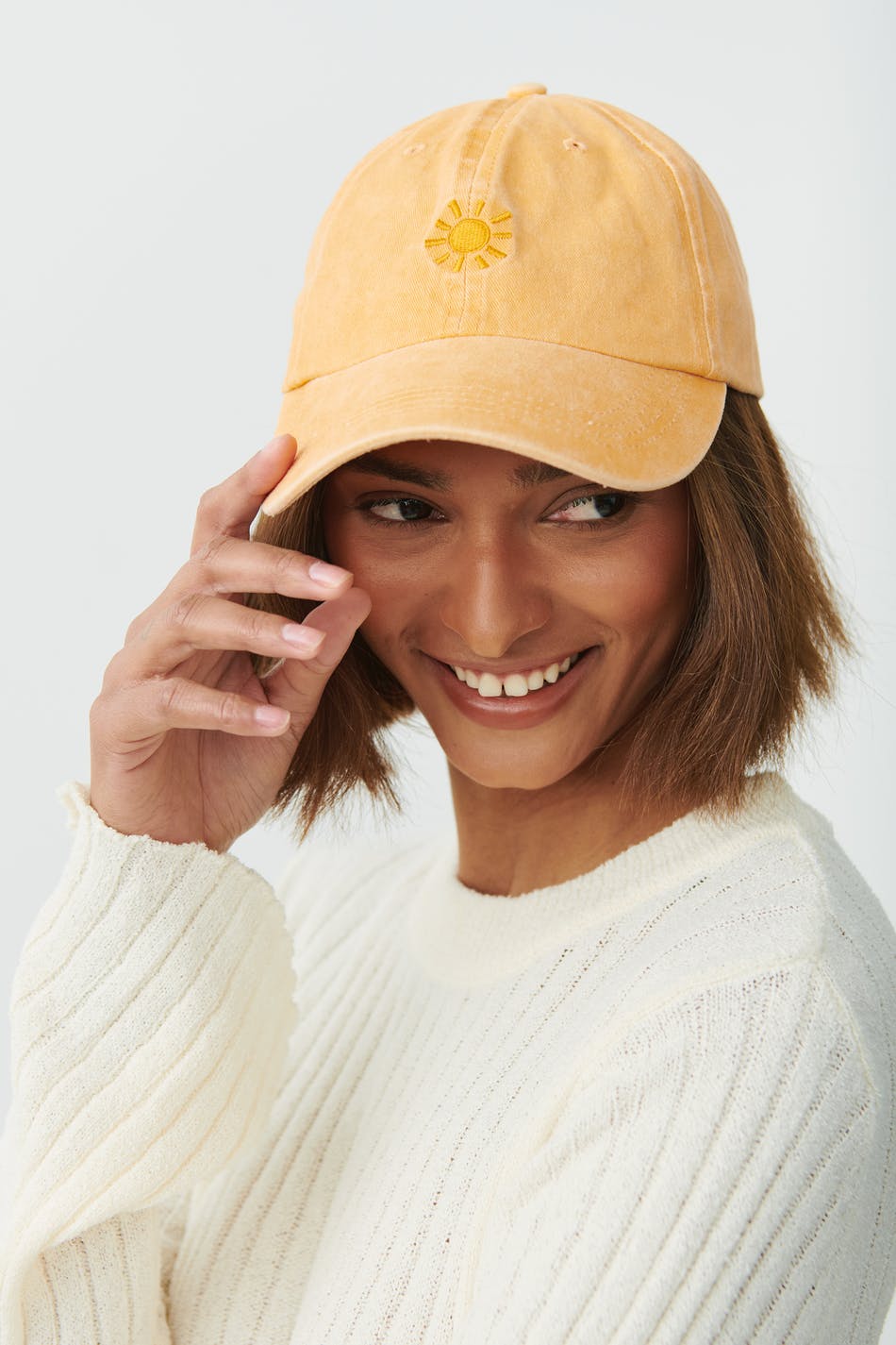 Washed cotton cap