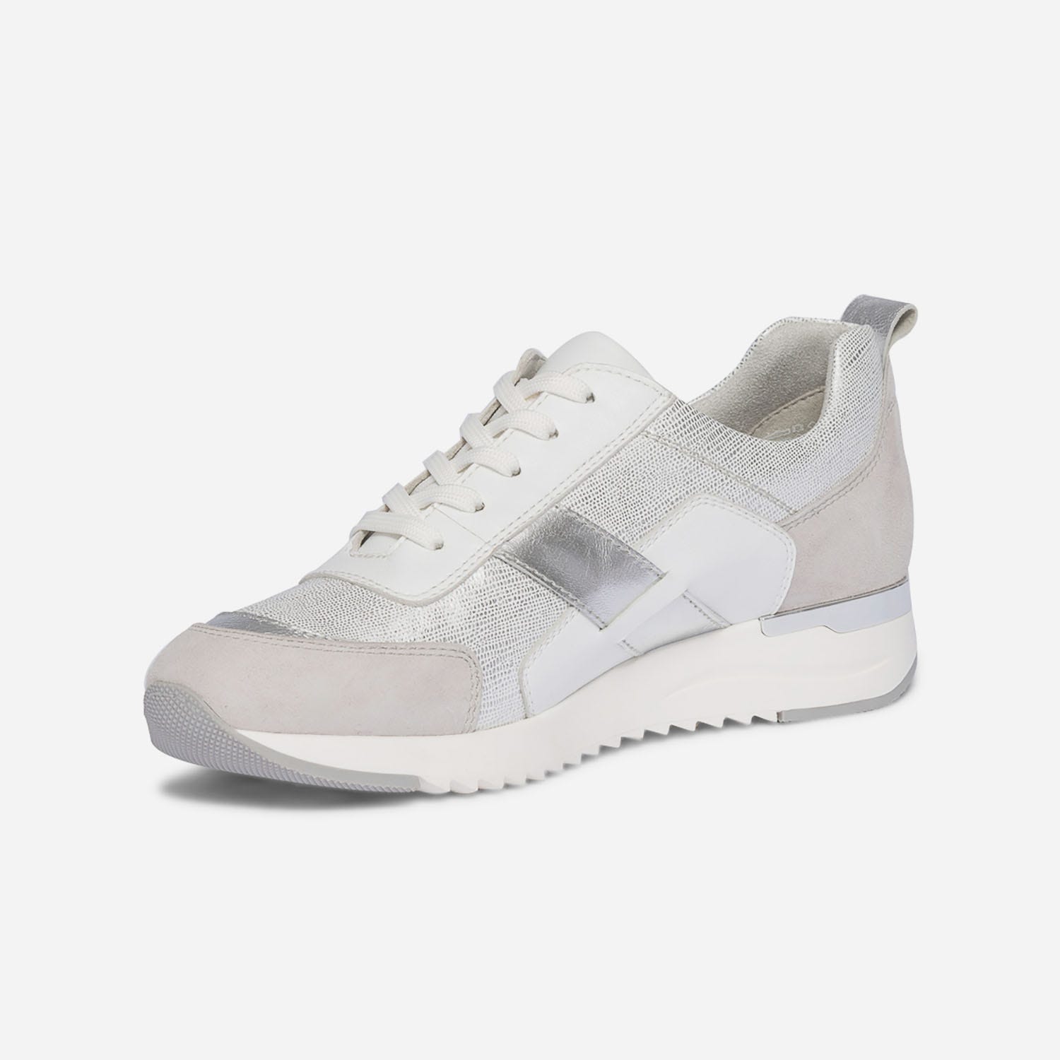 Tennis CAPRICE blanche, grise et argent