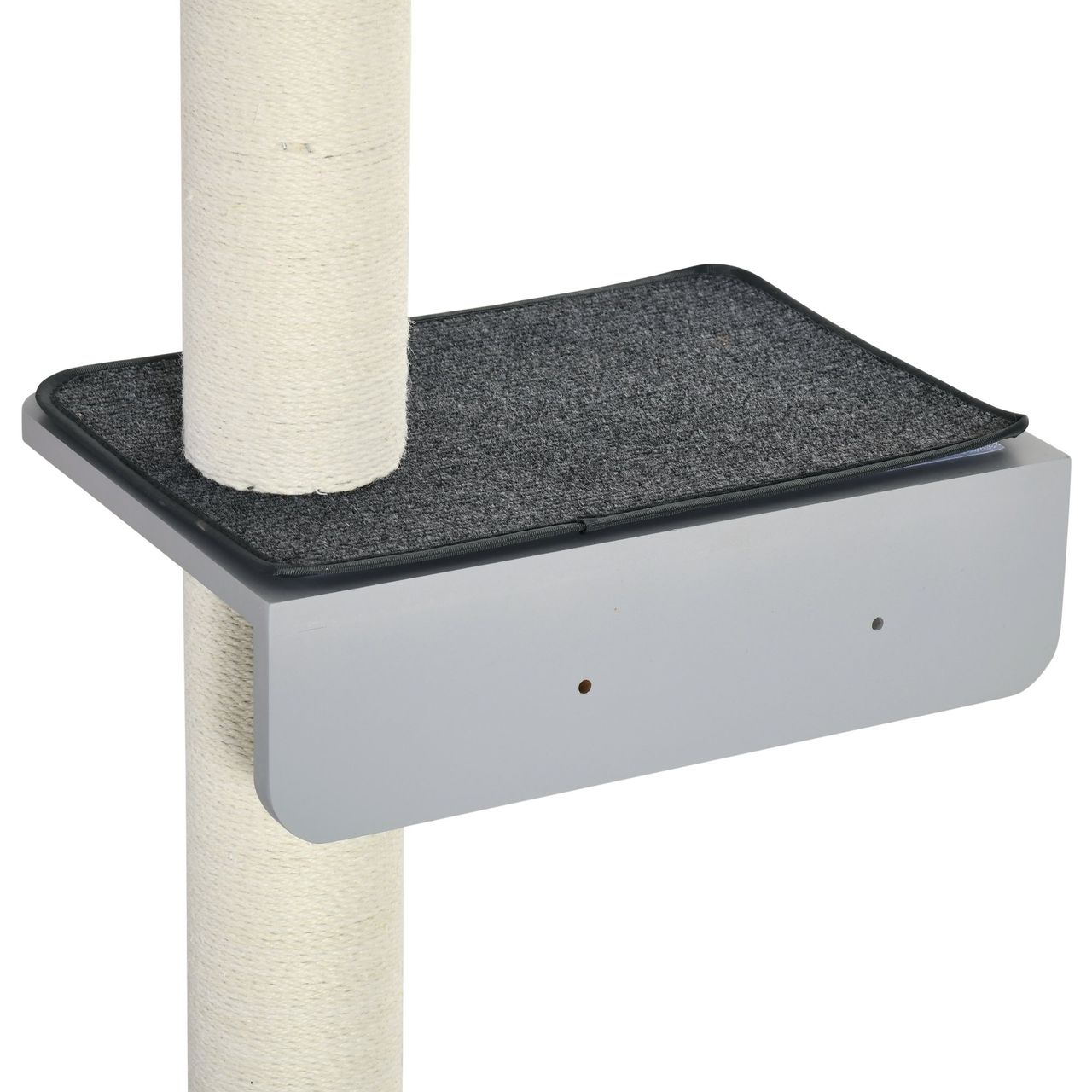 PawHut Wandkratzbaum Katzen-Kletterwand Kratzbaum Katzenmöbel für die Wand Kletterspaß für Katzen Wandmontage Holz Hellgrau Beige 66 x 28 x 137 cm