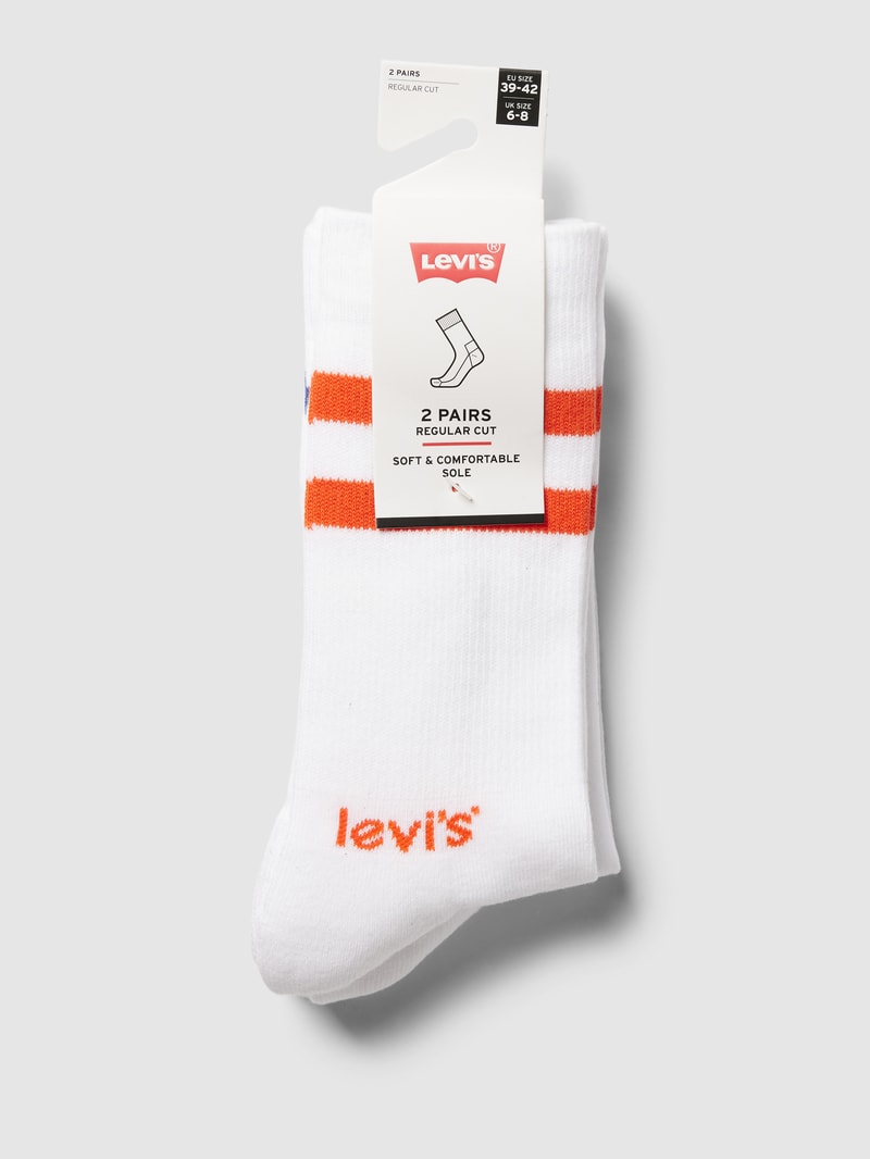 Socken mit Label-Stitching im 2er-Pack in weiß