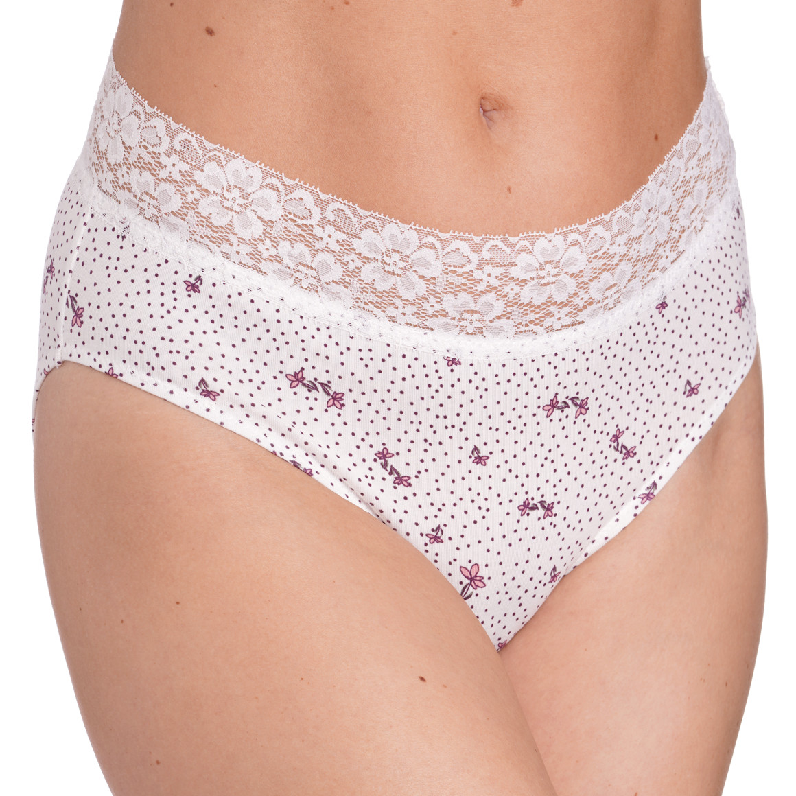 5 Damen Slips mit Spitzenbund