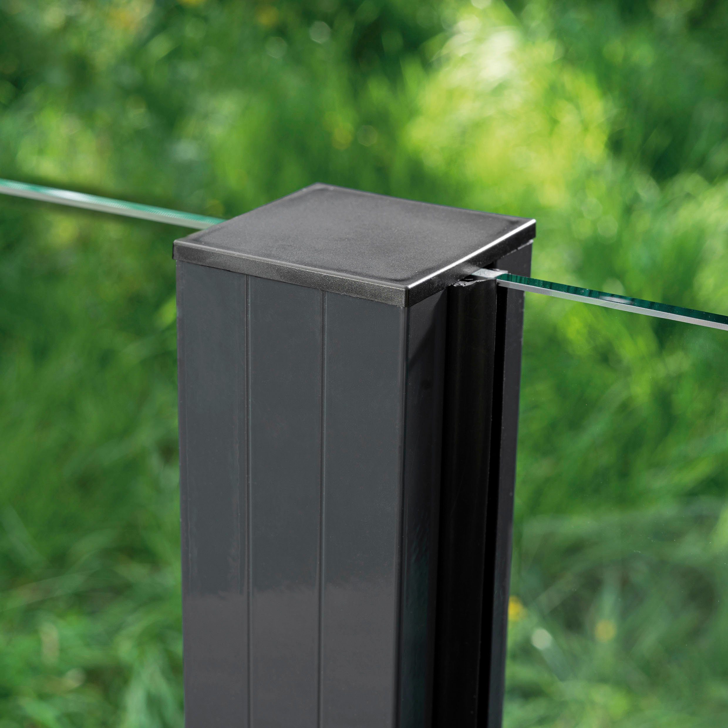 STAKET PRO Zaun, (Set), Glaszaun, Gesamtlänge: 3,284 m, 4 Pfosten