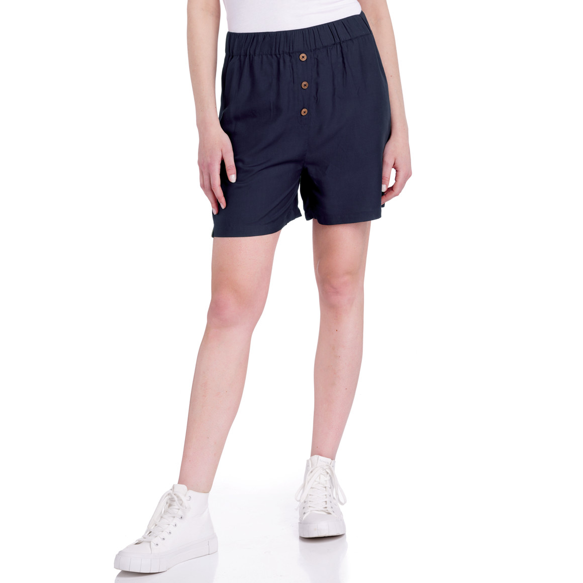 Damen Shorts mit imitierter Knopfleiste