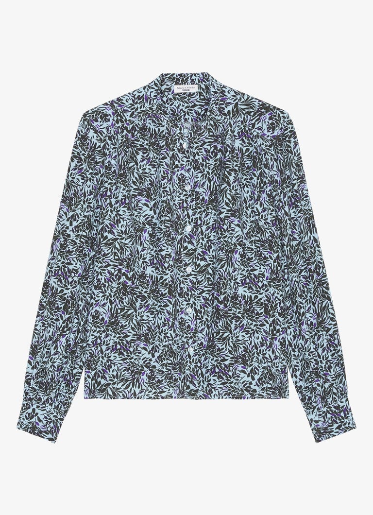 Marc O'Polo Denim Blouse with print and V-neck