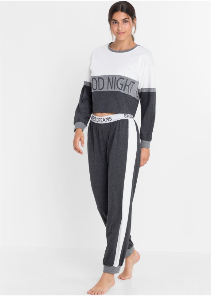Pyjama mit verkürztem Langarmshirt