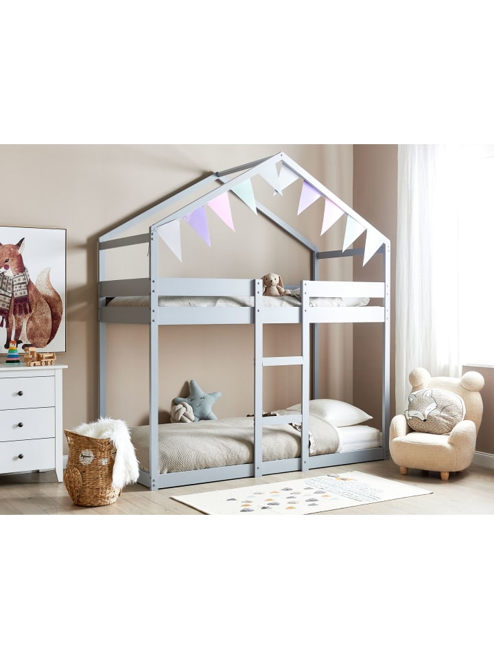 Beliani Hochbett LABATUT in Grau - (W) 92 x (H) 230 x (L) 206 cm günstig kaufen onesize